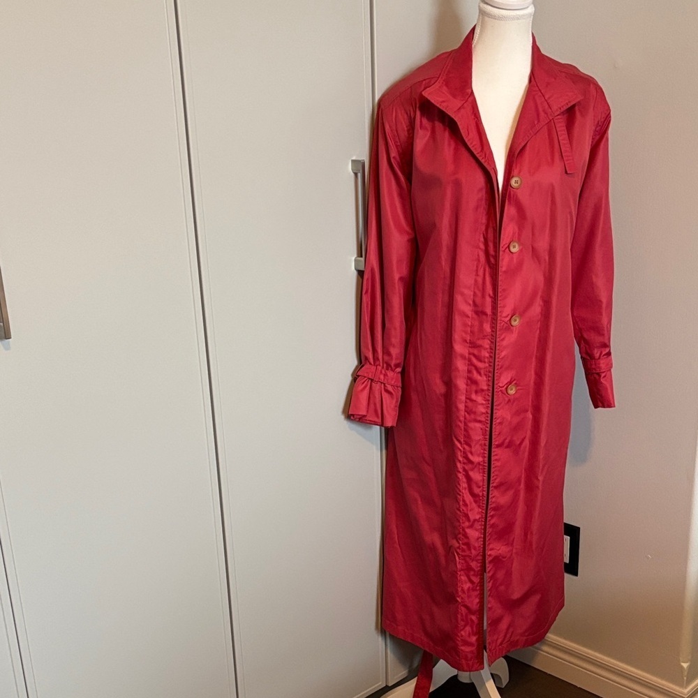 London Fog Red Trench Coat for Women